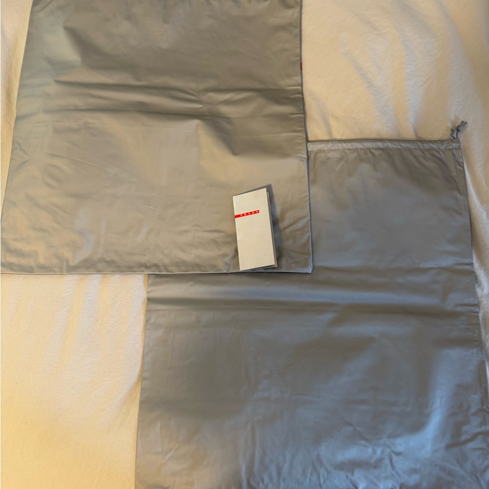 2 Silver Nylon Prada Shoe Bags - Picture 2 of 9